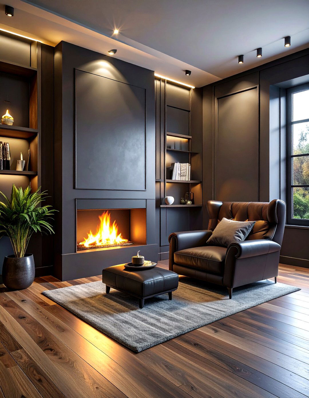 Dark gray moody living room - 30 modern gray living room ideas