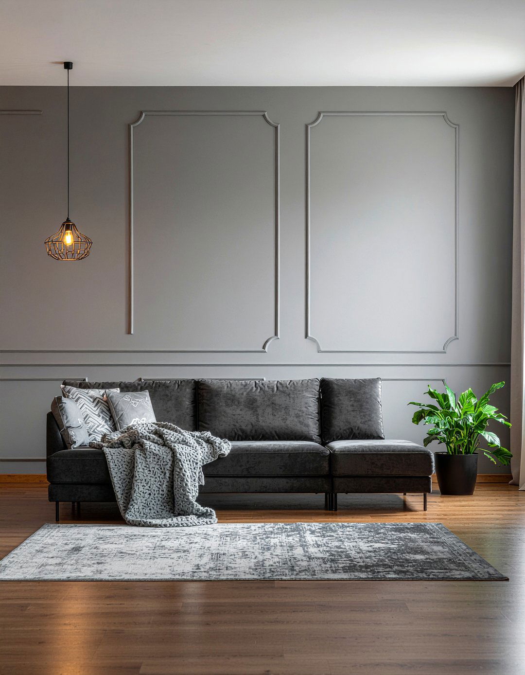 Dark gray u shaped sofa - 30 U-shaped sofa living room ideas