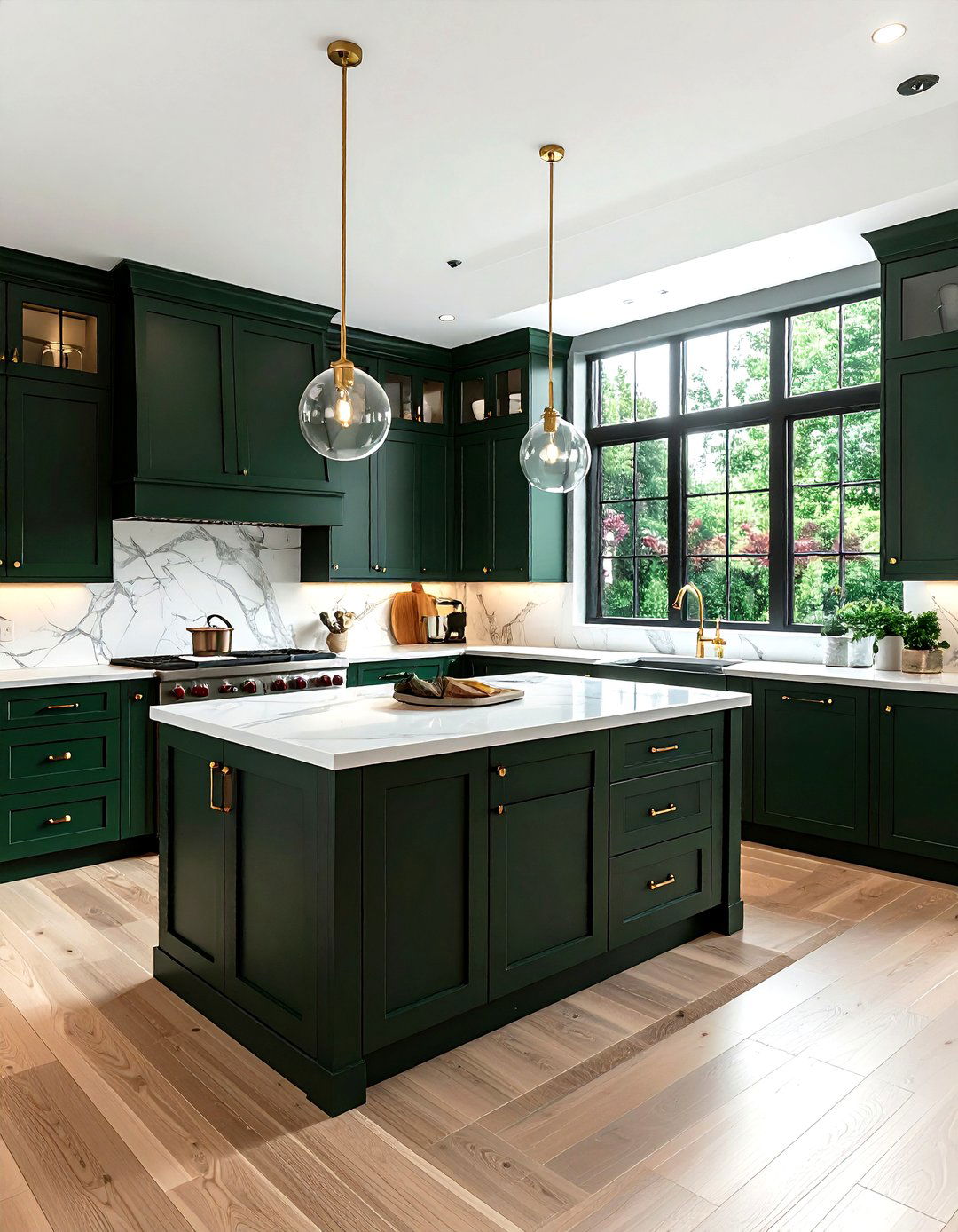 Dark green L shaped kitchen cabinets - 30 L-shaped kitchen ideas
