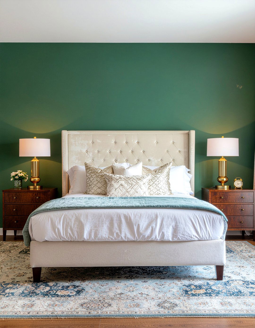 Dark green accent wall - 30 bedroom green walls