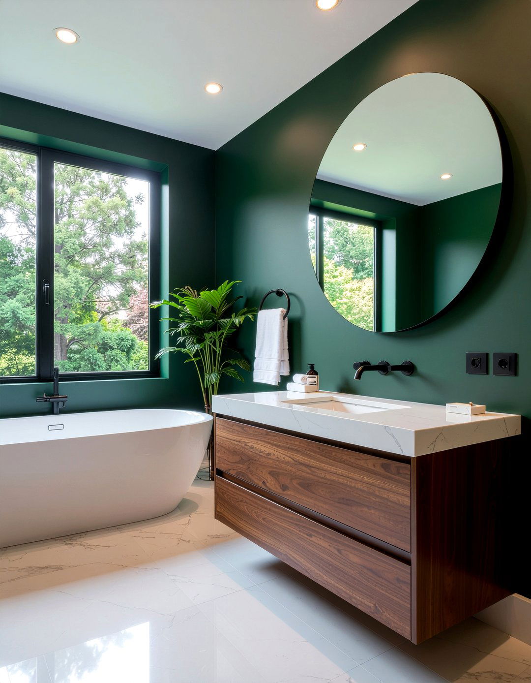 Dark green bathroom - 30 cool green bathroom ideas