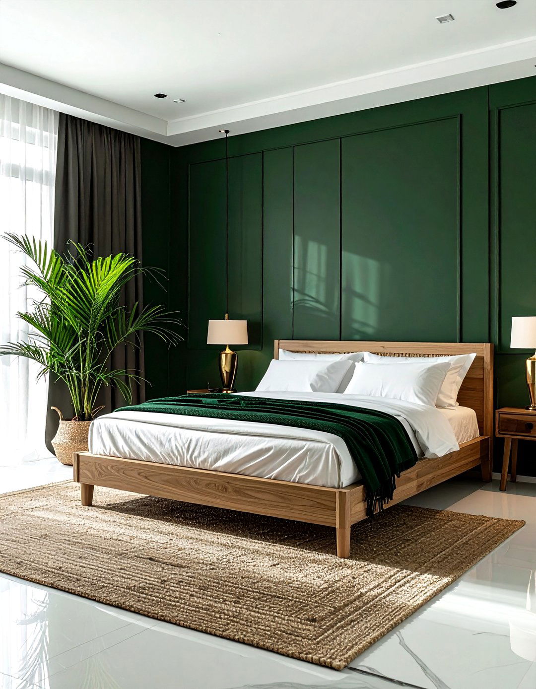 Dark green bedroom - 30 jungle decor ideas