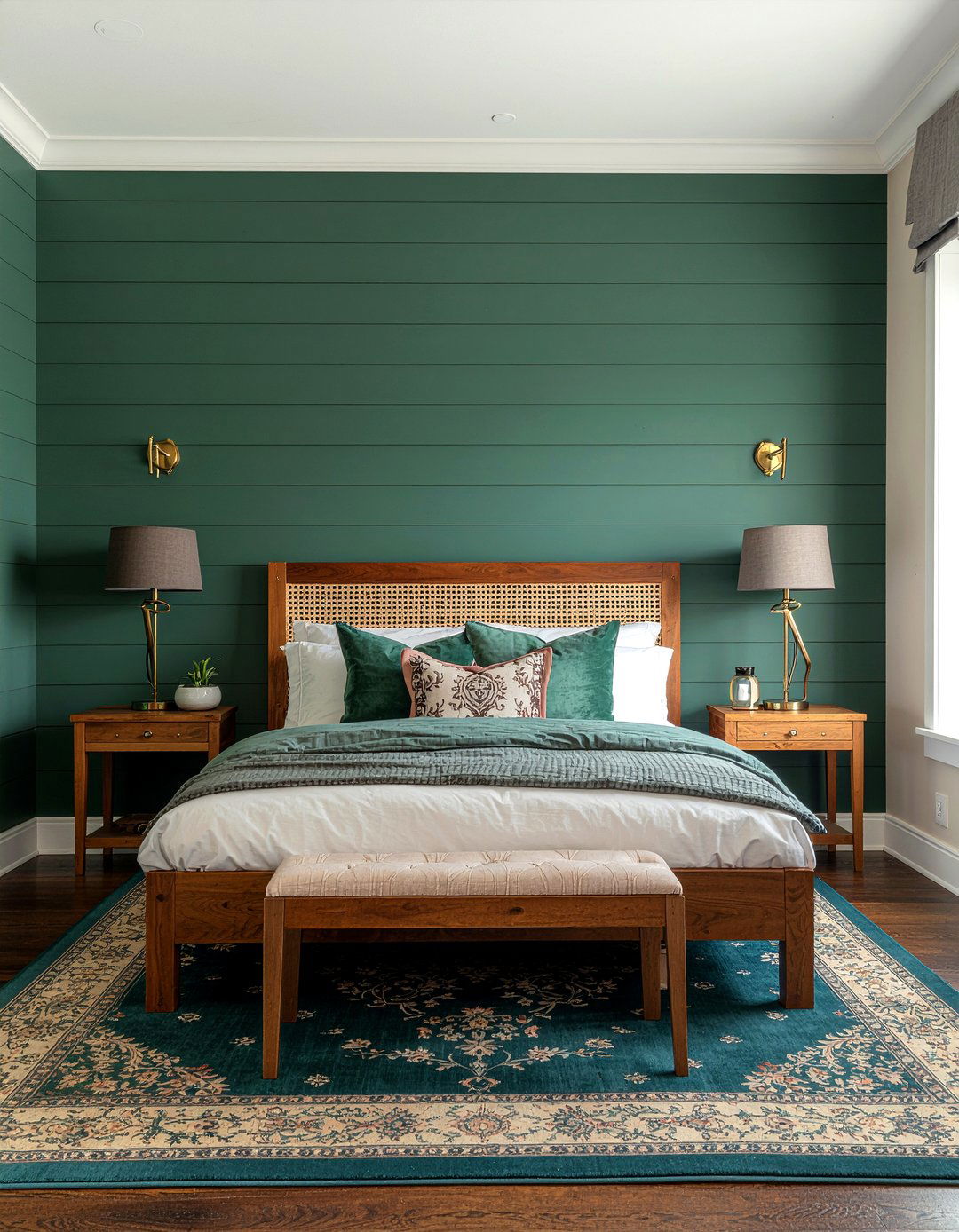 Dark green board and batten - 30 bedroom board and batten ideas