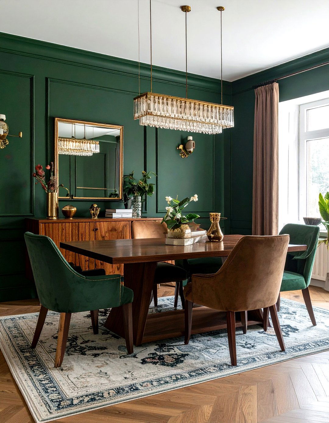 Dark green dining room - 30 updated traditional dining room ideas