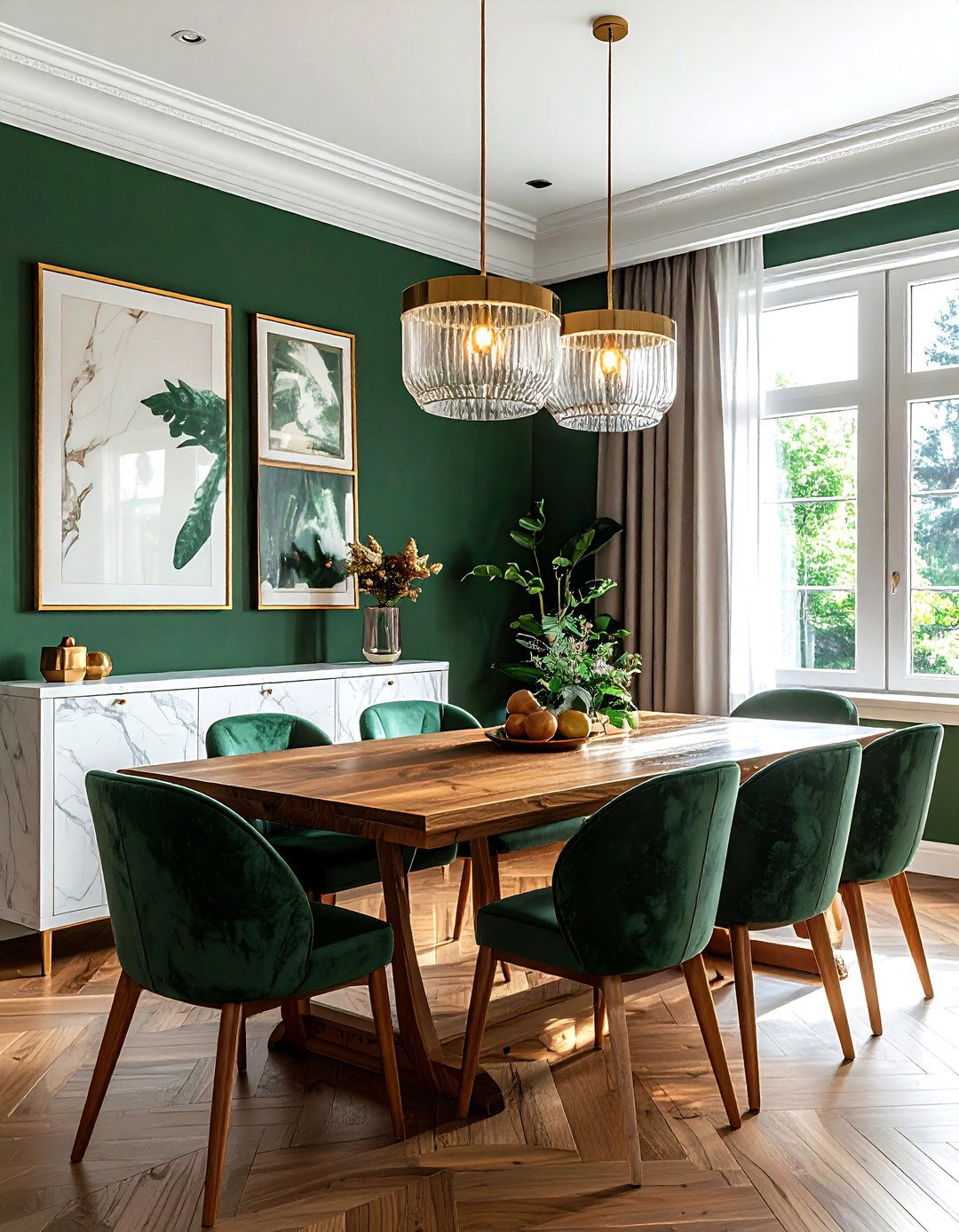 Dark green dining room walls - 30 new traditional dining room ideas