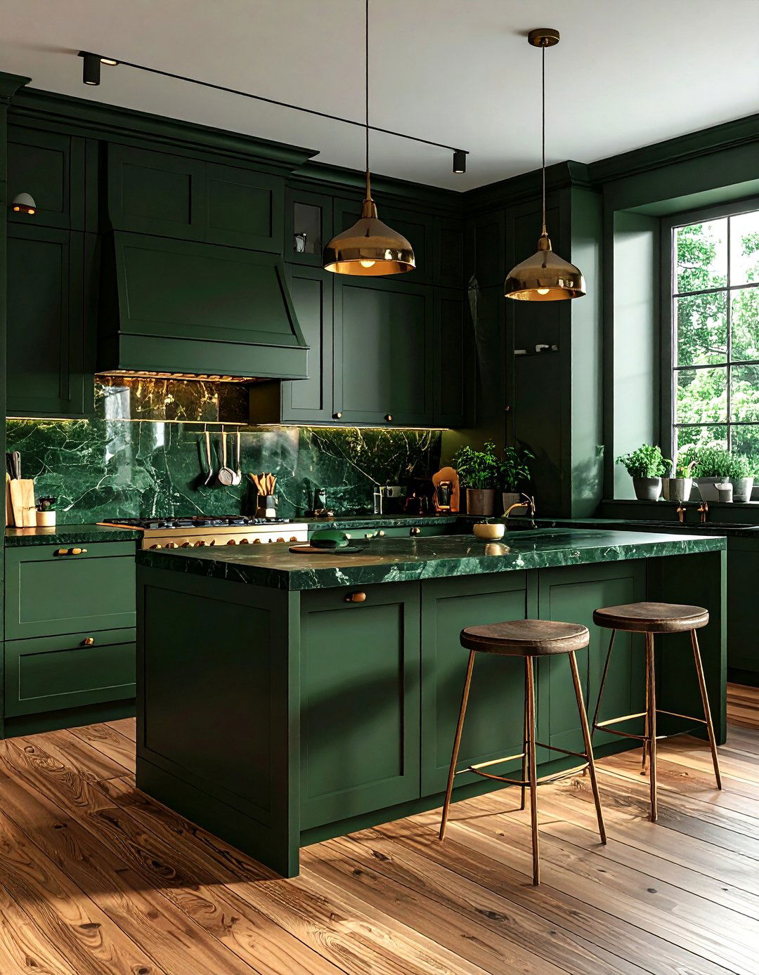 Dark green kitchen - 30 colorful kitchen ideas