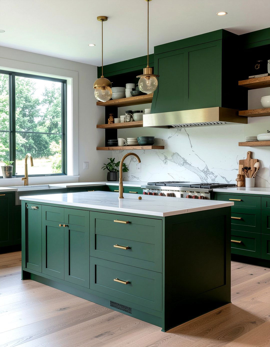 Dark green kitchen cabinets - 30 showstopper kitchen ideas