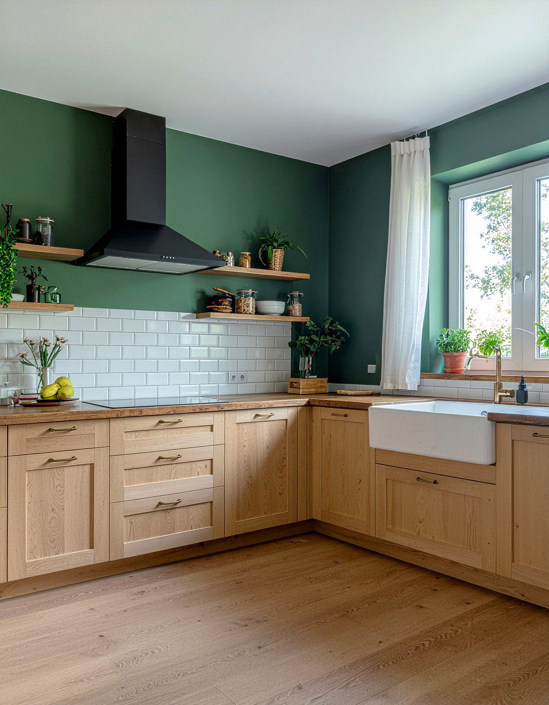 Dark green kitchen walls - 30 dramatic kitchen ideas