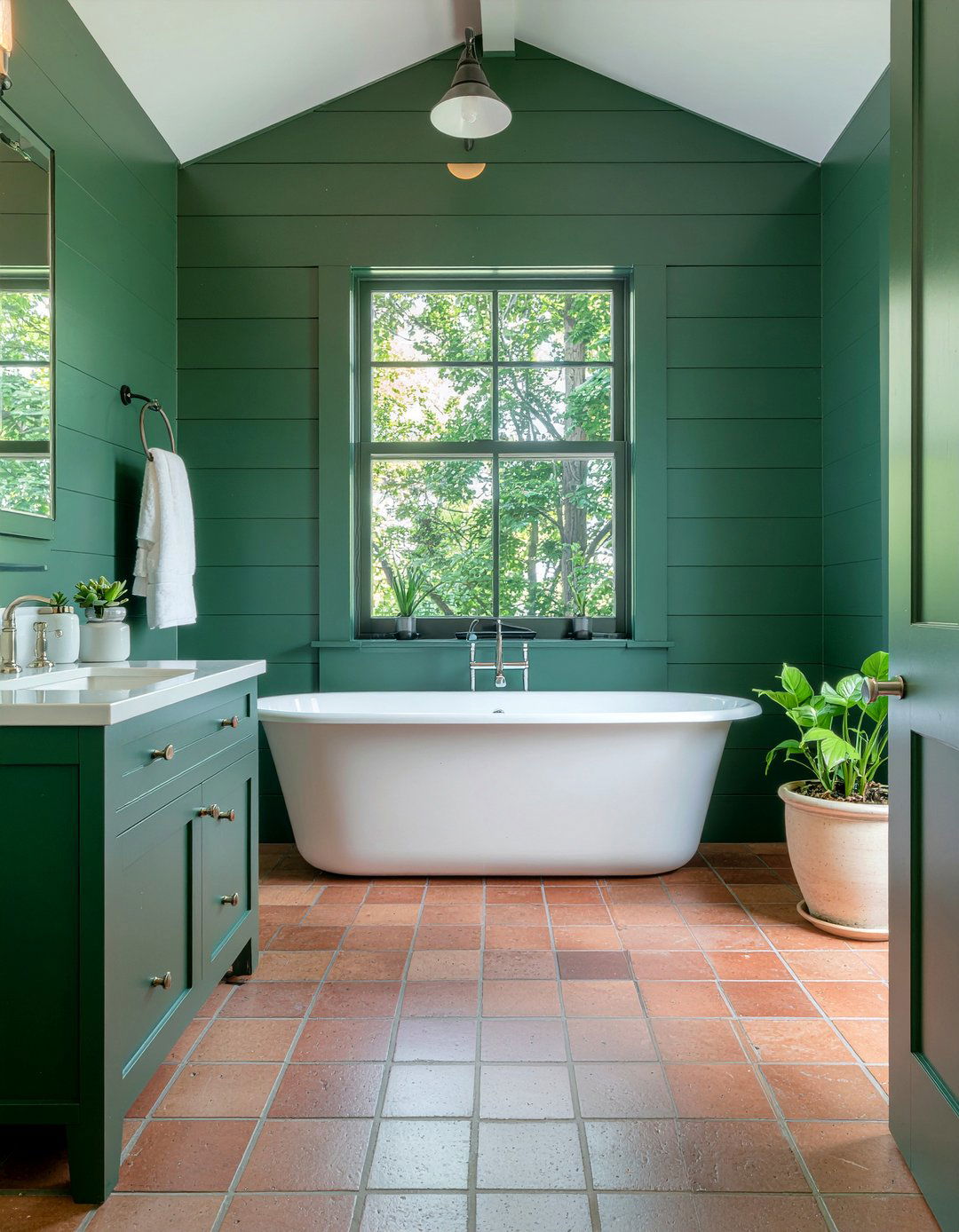 Dark green shiplap bathroom - 30 bathroom shiplap ideas