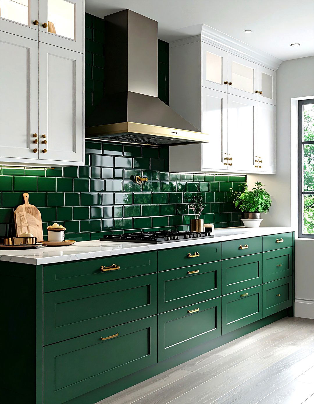 Dark green tile backsplash - 30 full height kitchen backsplash ideas