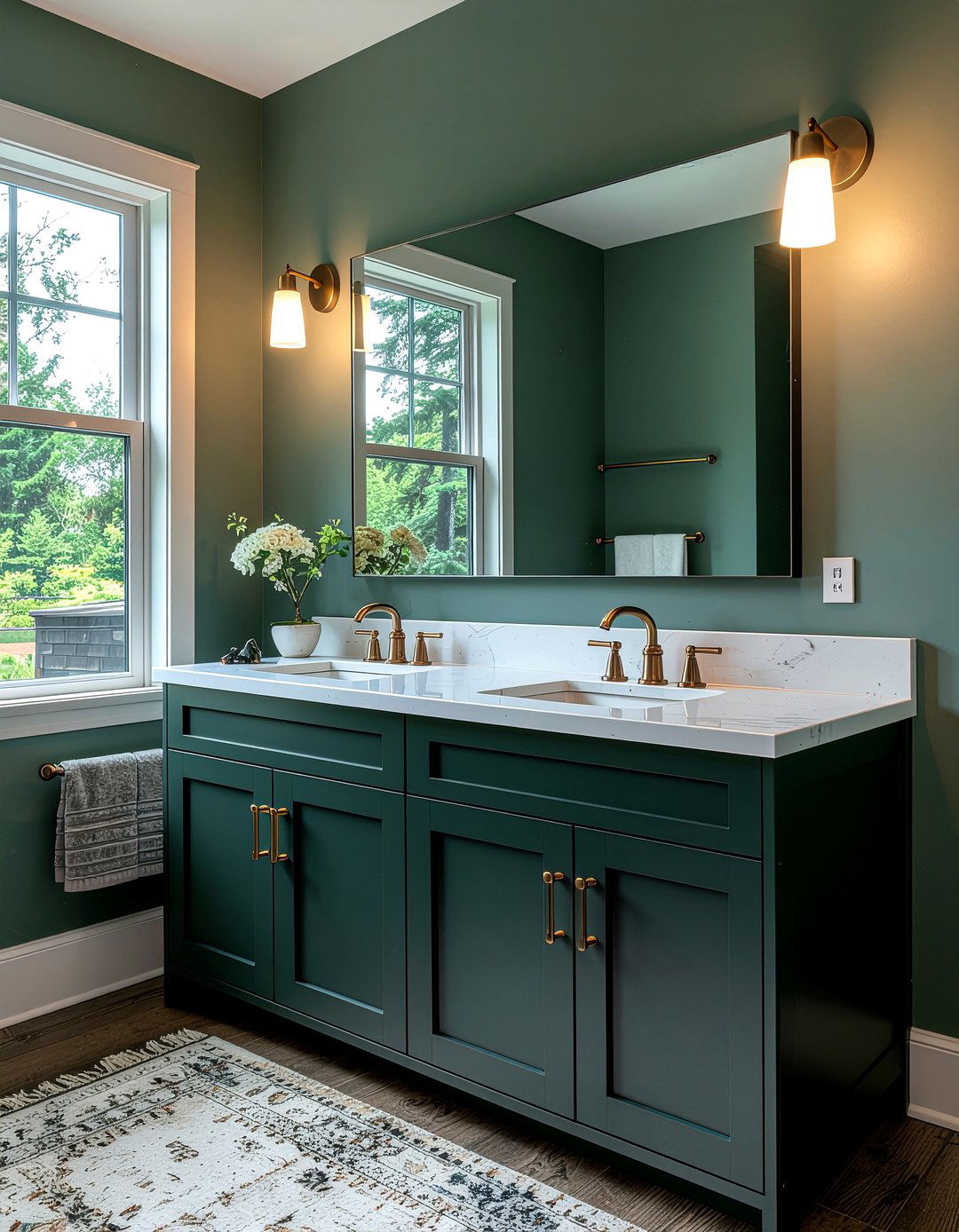 Dark green vanity - 30 modern take on classic bathroom ideas