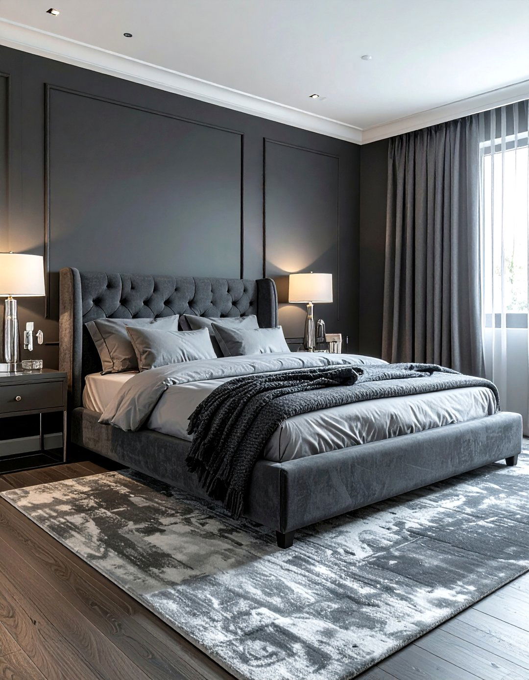 Dark grey bedroom - 30 masculine bedroom ideas
