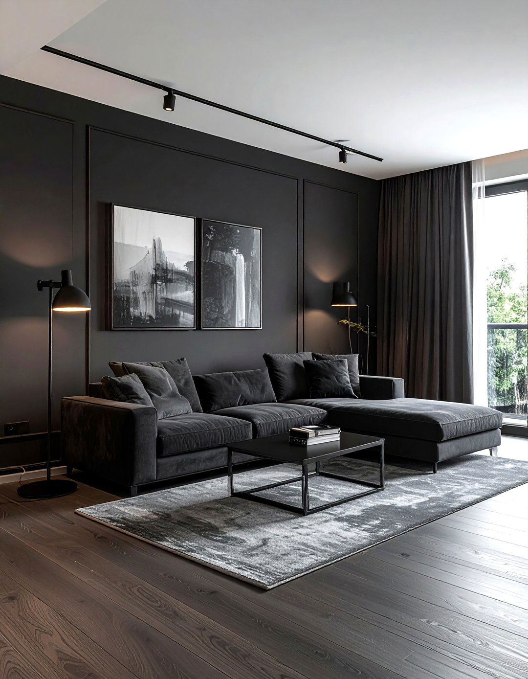 Dark grey living room - 30 minimalist grey living room ideas