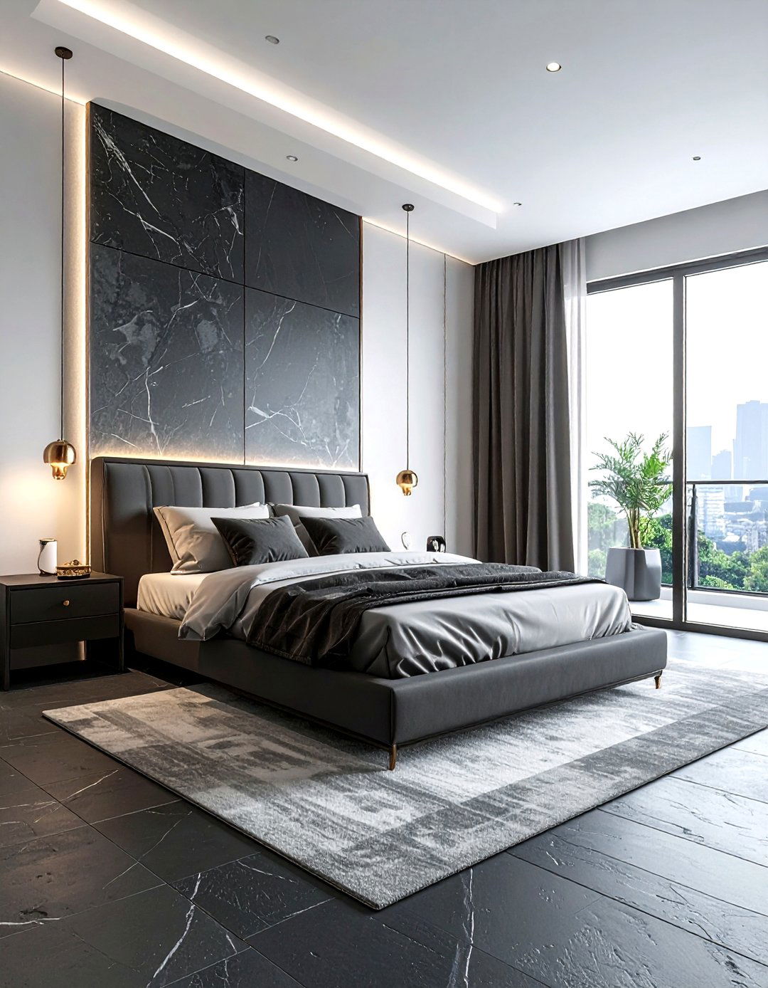 Dark grey slate - 30 bedroom floor design ideas