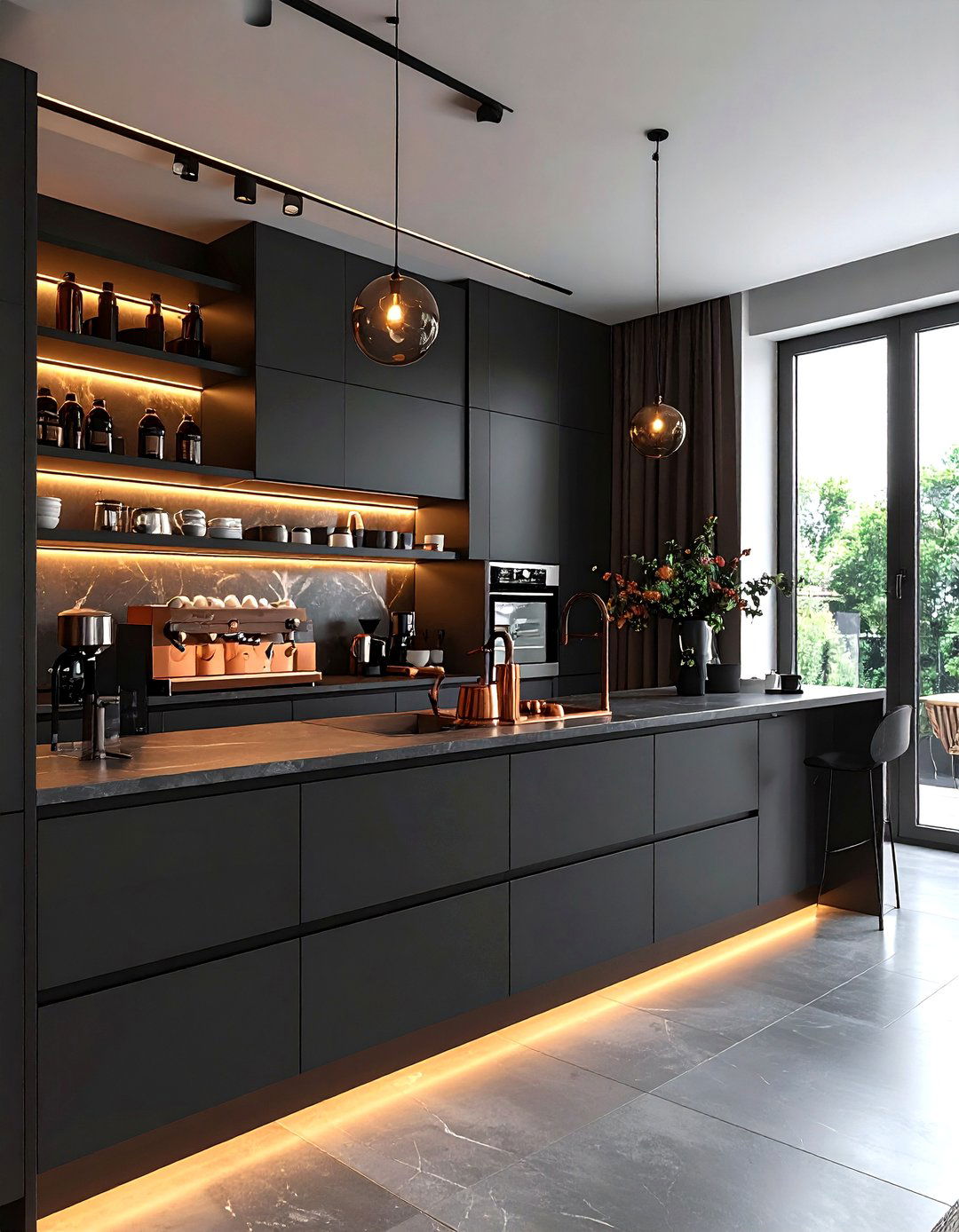 Dark kitchen coffee corner - 30 coffee station kitchen ideas