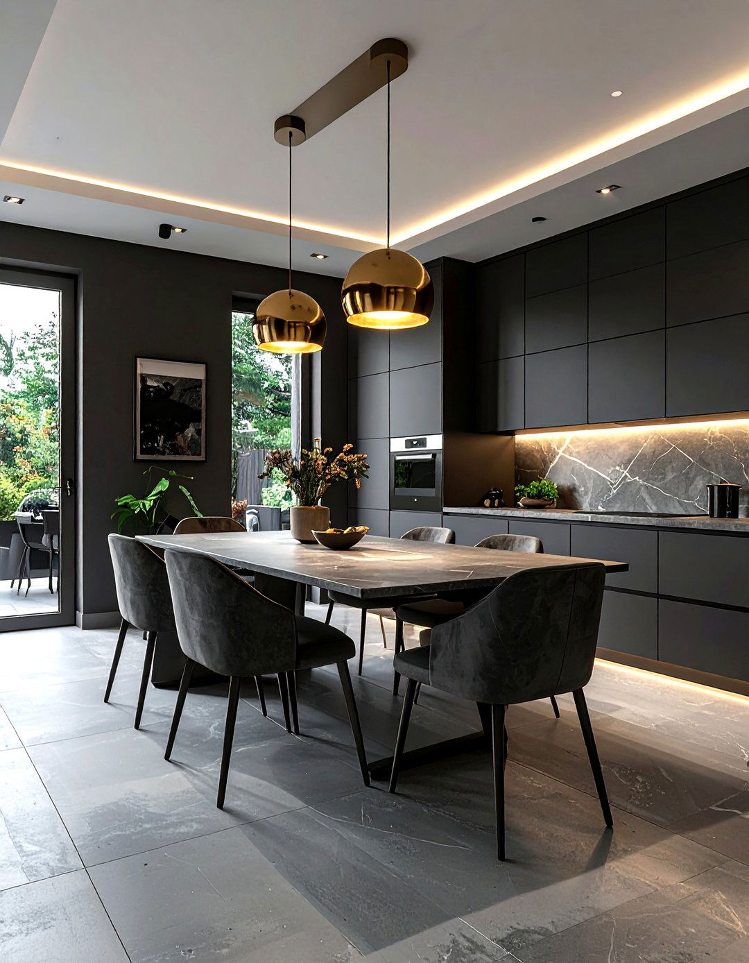 Dark kitchen dining room - 30 kitchen dining combo ideas