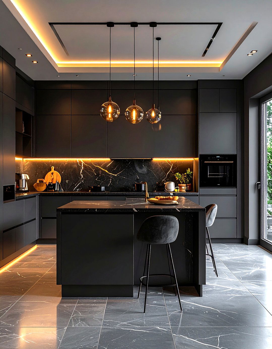 Dark kitchen living room - 30 living room kitchen combo ideas