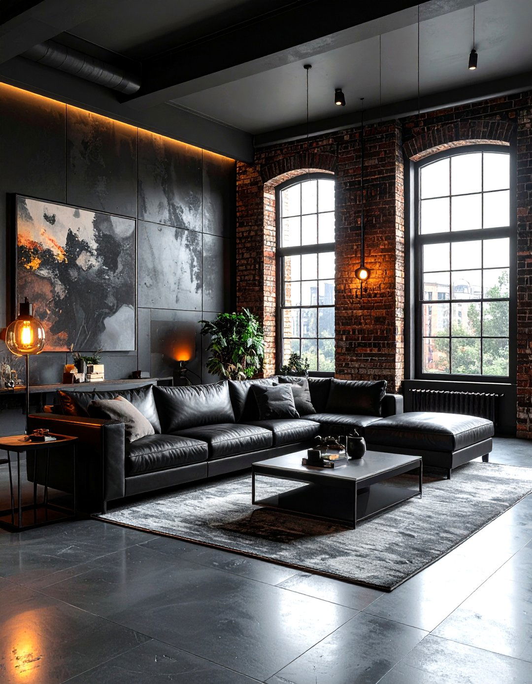 Dark loft living room - 30 loft style living room ideas