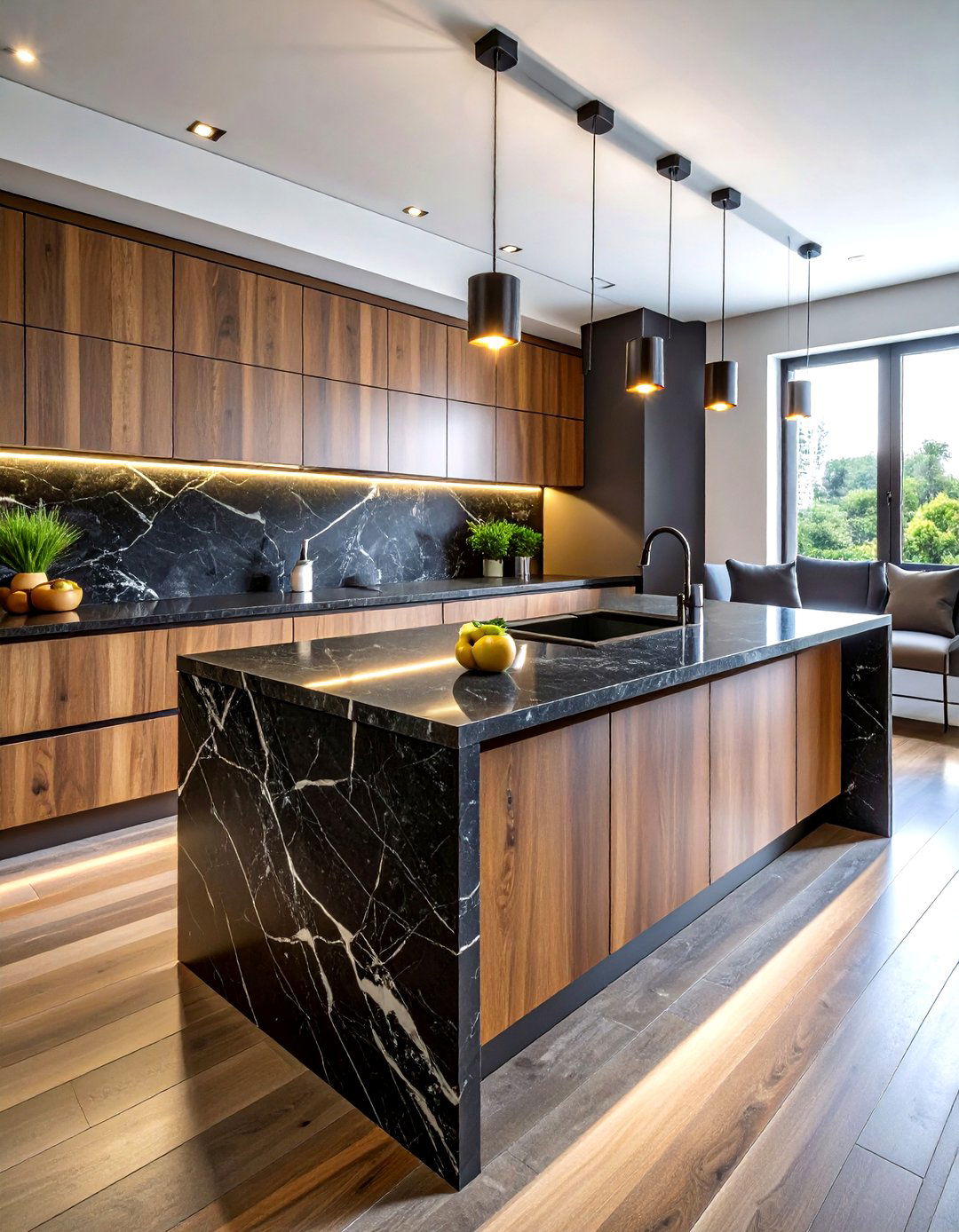 Dark marble backsplash kitchen - 30 marble backsplash kitchen ideas