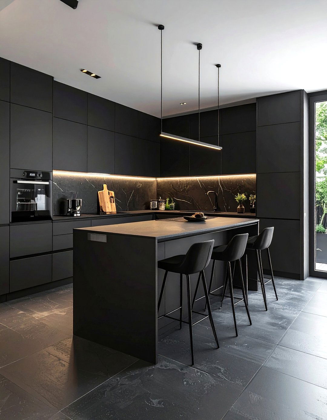 Dark minimalist kitchen - 30 dark kitchen ideas