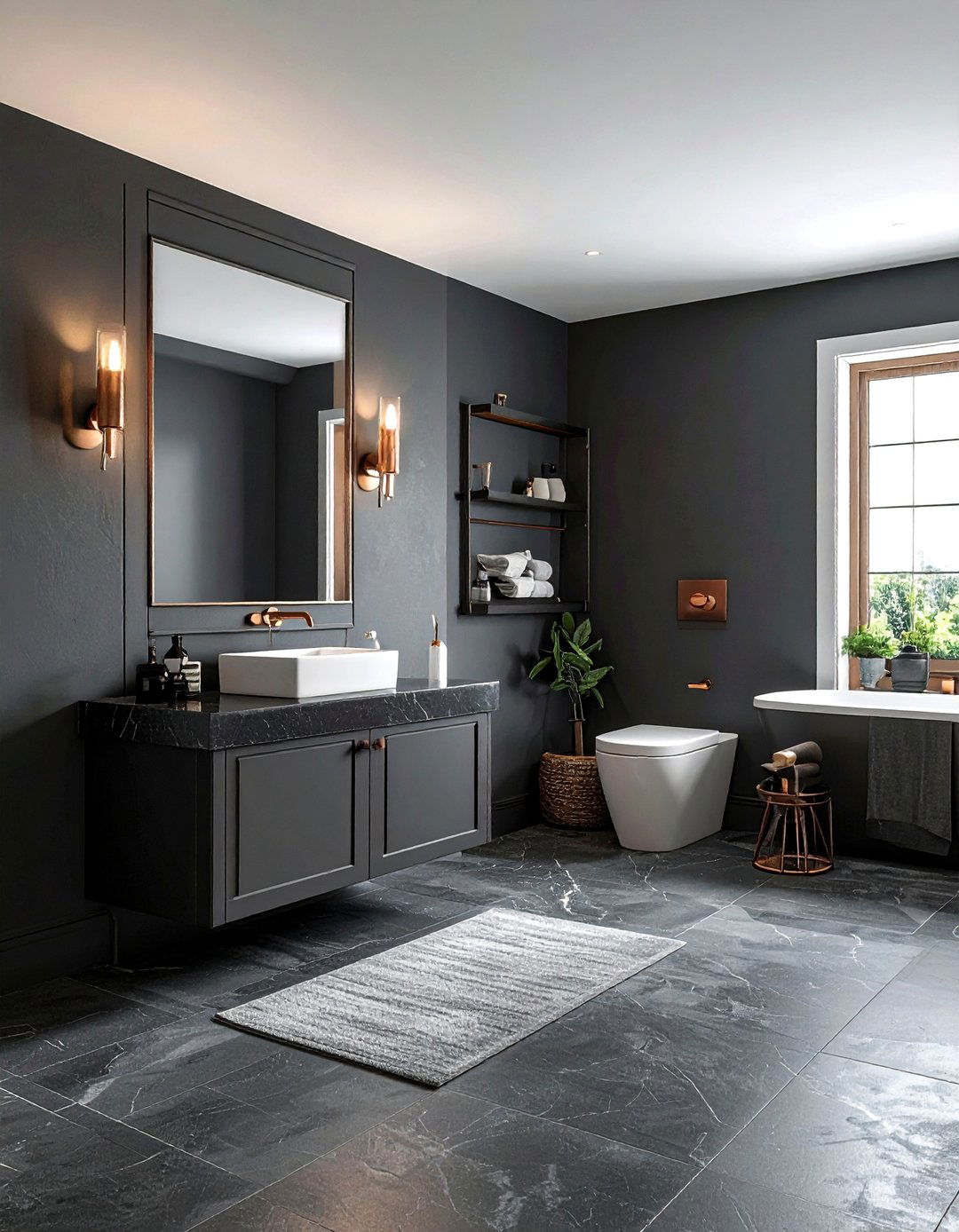 Dark moody bathroom - 30 showstopper bathroom ideas