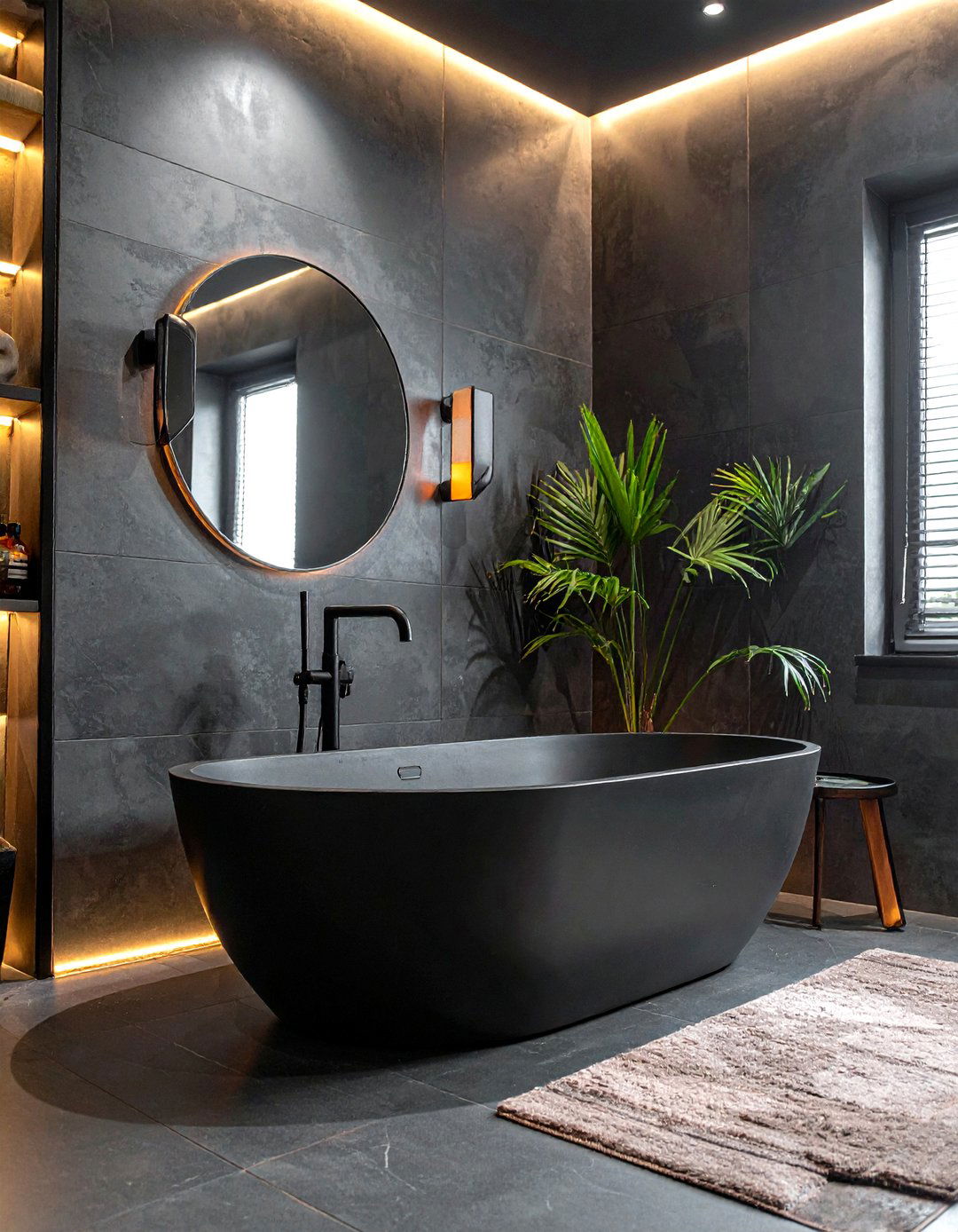Dark moody bathroom - 30 celebrity bathroom ideas