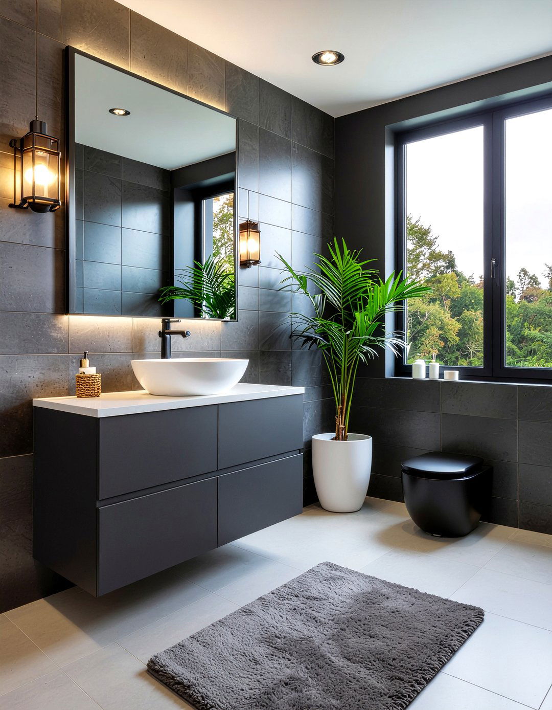 Dark moody bathroom - 30 hotel bathroom ideas