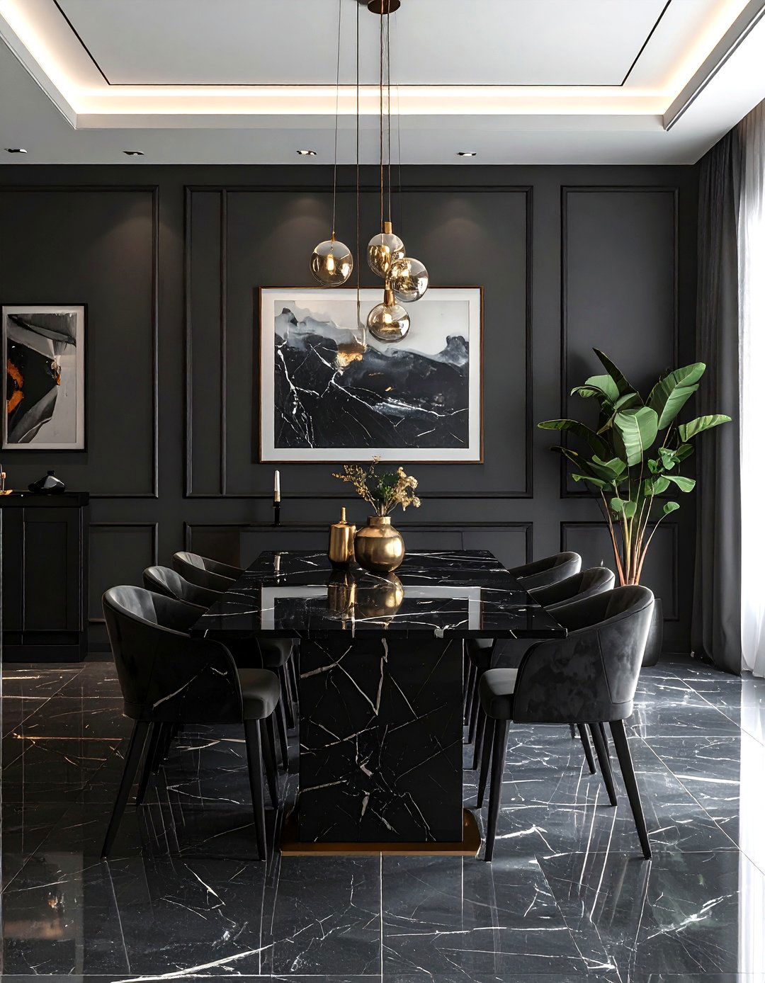 Dark moody dining room - 30 Park Avenue dining room ideas