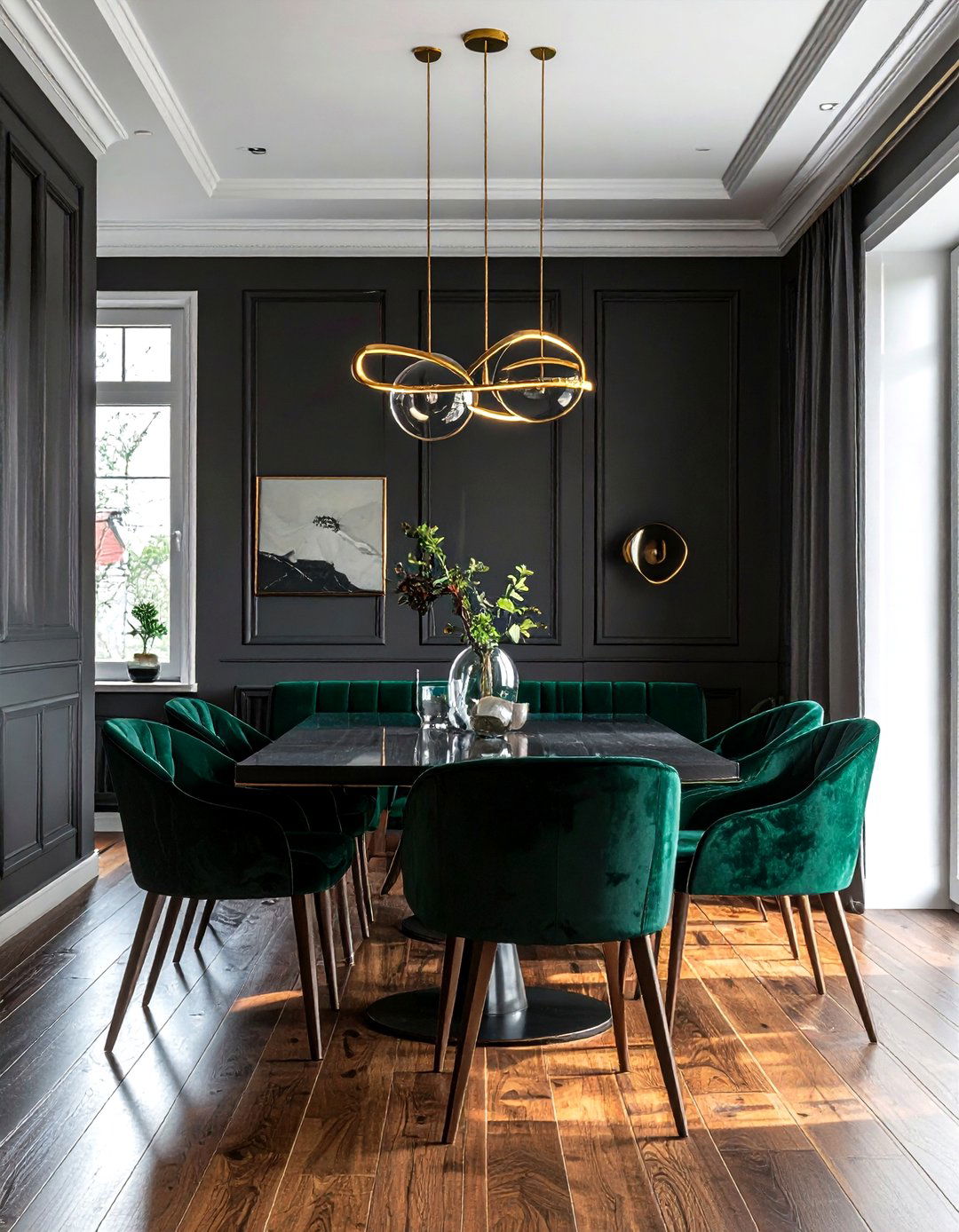 Dark moody dining room - 30 dining room before and after ideas