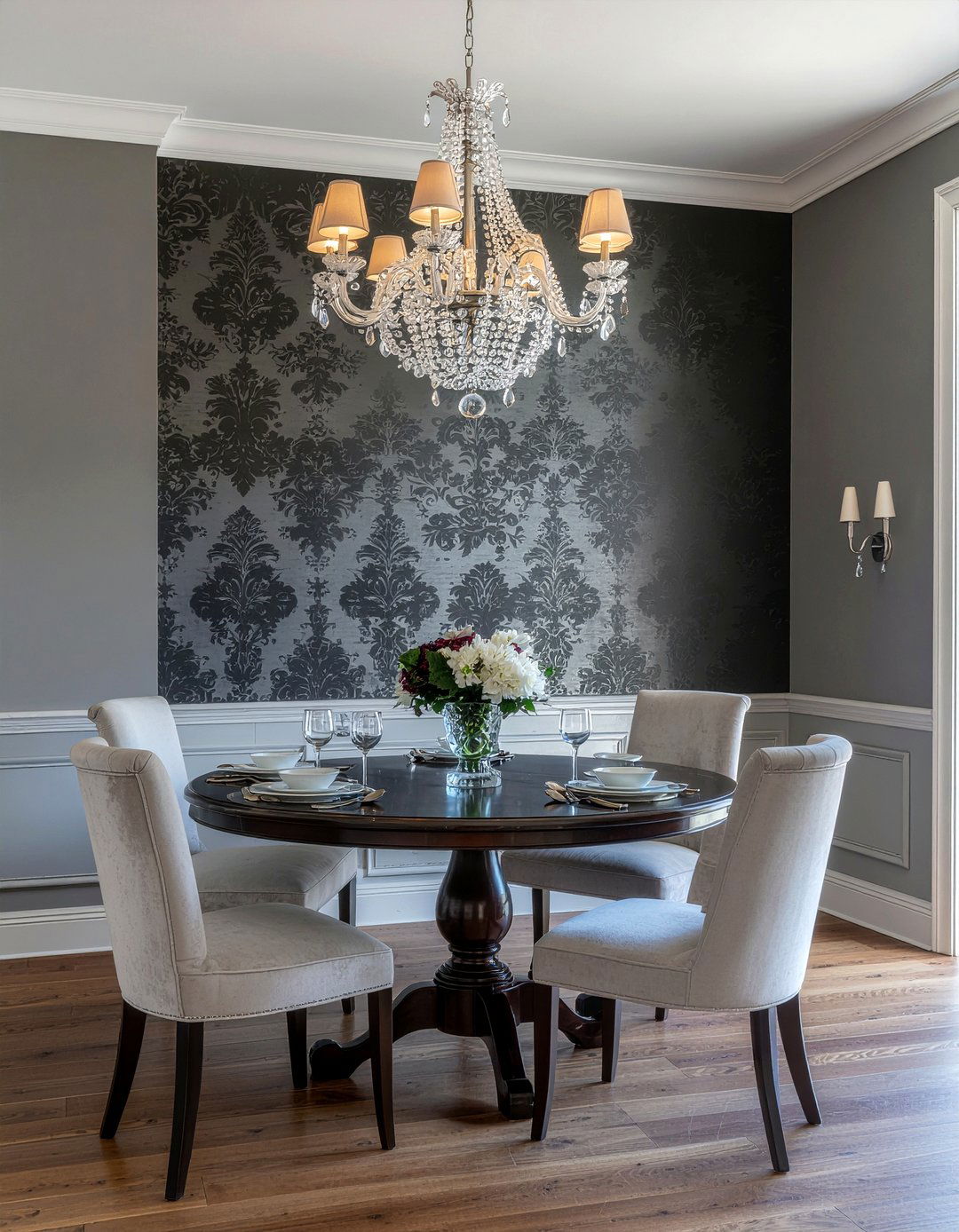 Dark moody dining room wallpaper - 30 dining room wallpaper ideas