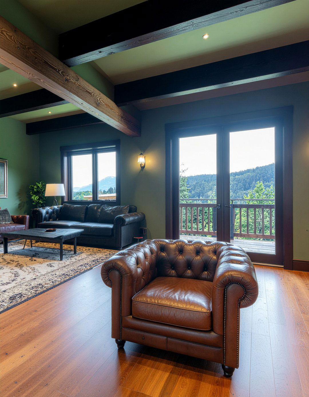 Dark moody interior - 30 mountain house living room ideas