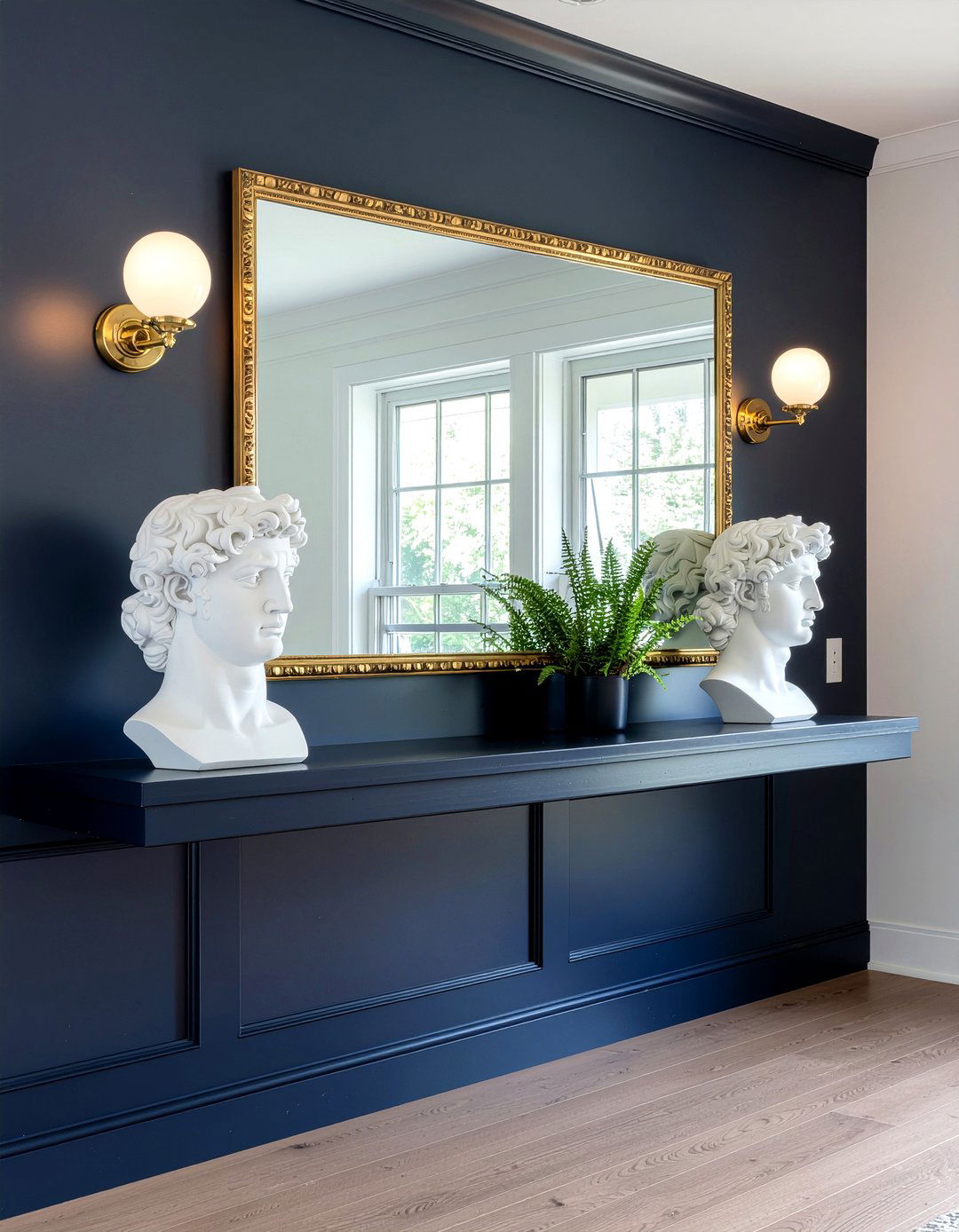 Dark moody shelf - 30 floating shelf decor ideas