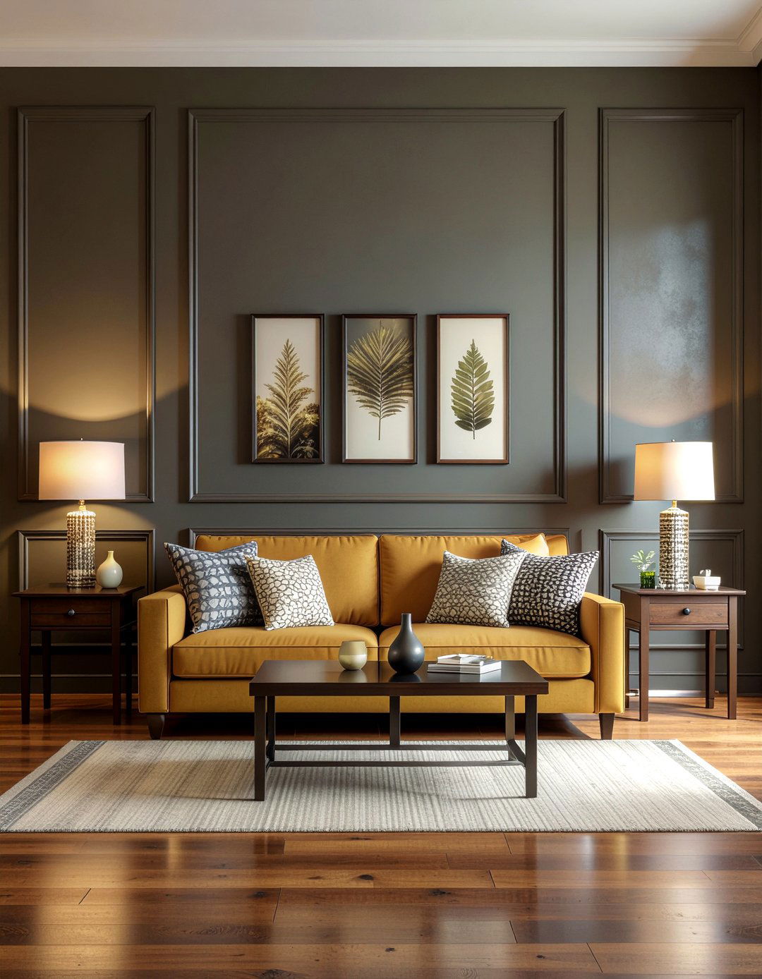 Dark mustard living room - 30 mustard living room ideas