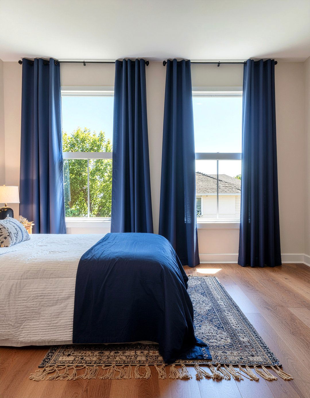 Dark navy curtains - 30 bedroom curtains