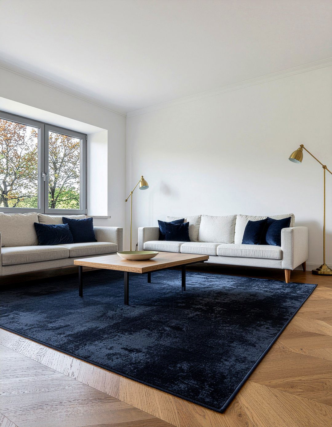 Dark navy rug living room - 30 living room area rugs