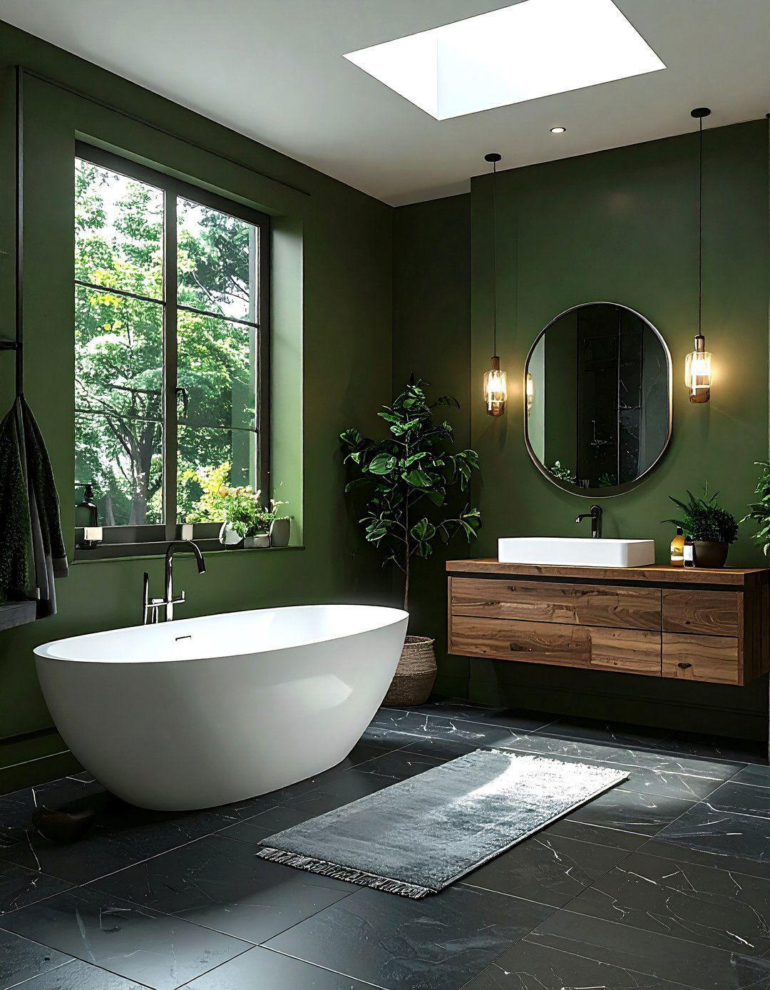 Dark olive green bathroom - 30 olive green bathroom ideas