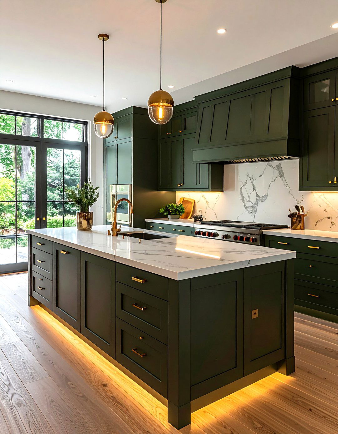 Dark olive kitchen - 30 green paint color ideas