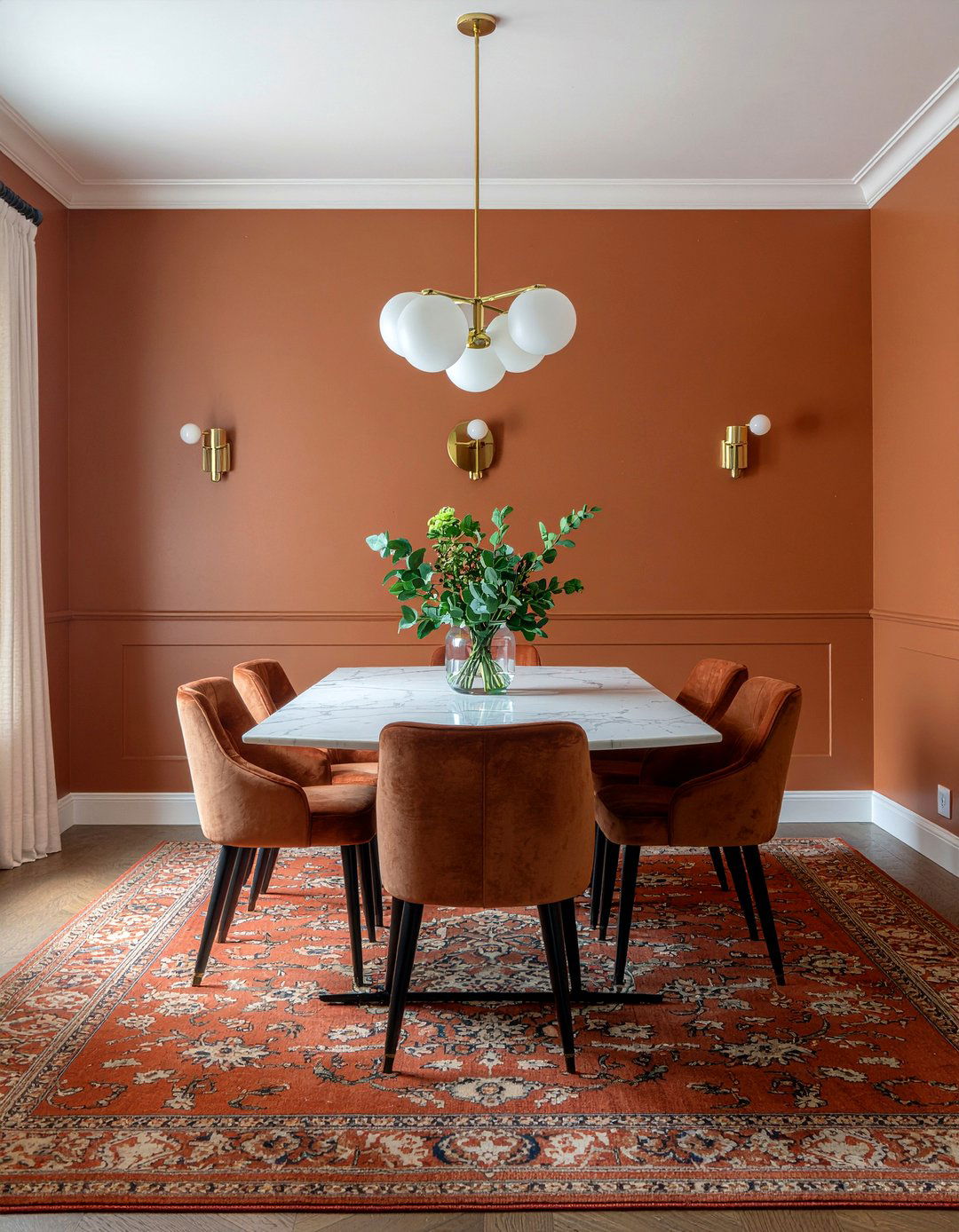Dark orange dining room - 30 orange dining room ideas