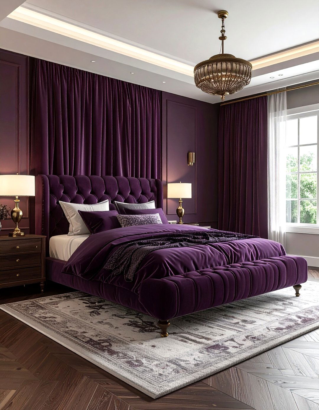 Dark plum bedroom - 30 purple bedroom ideas