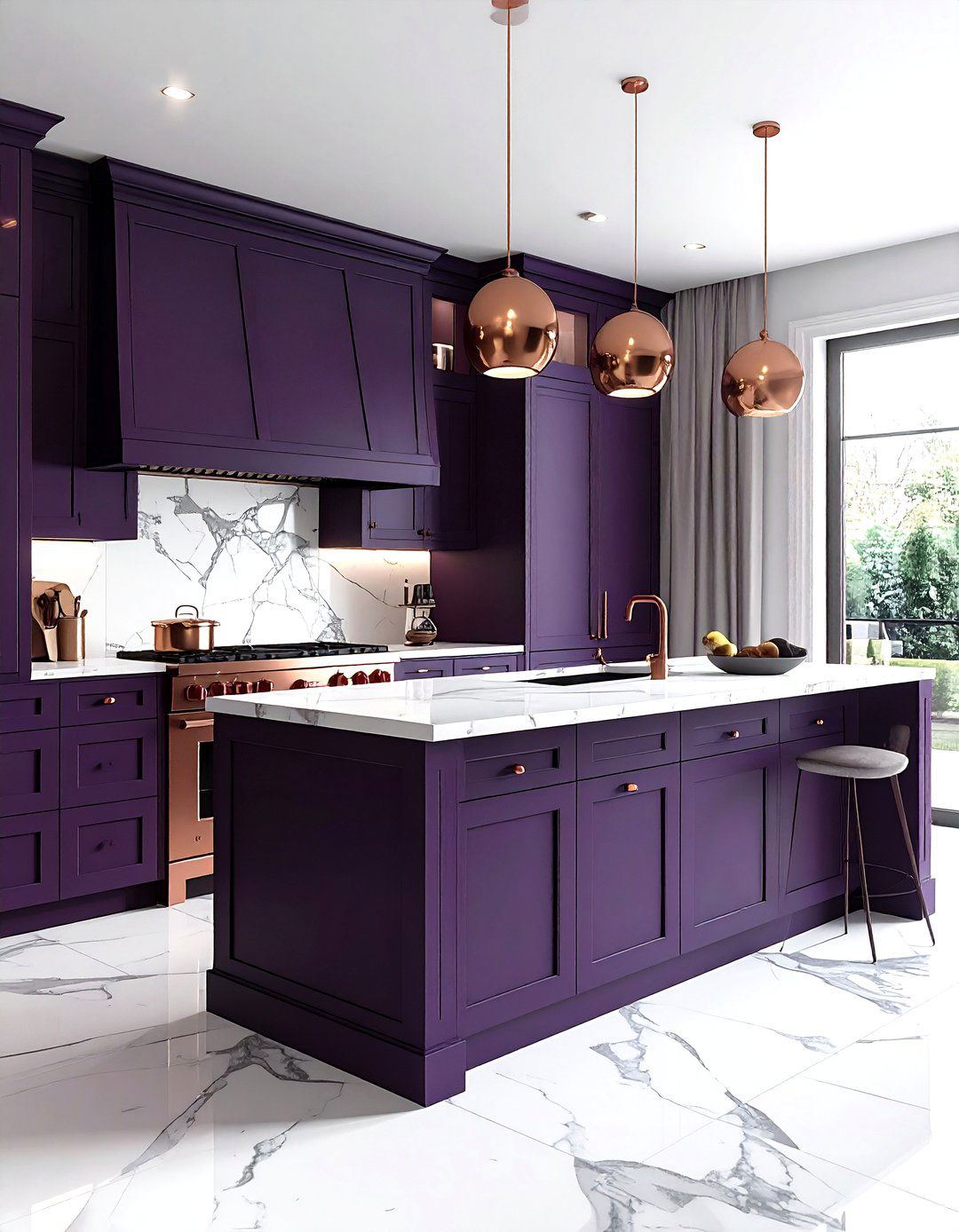 Dark plum kitchen cabinets - 30 kitchen color ideas