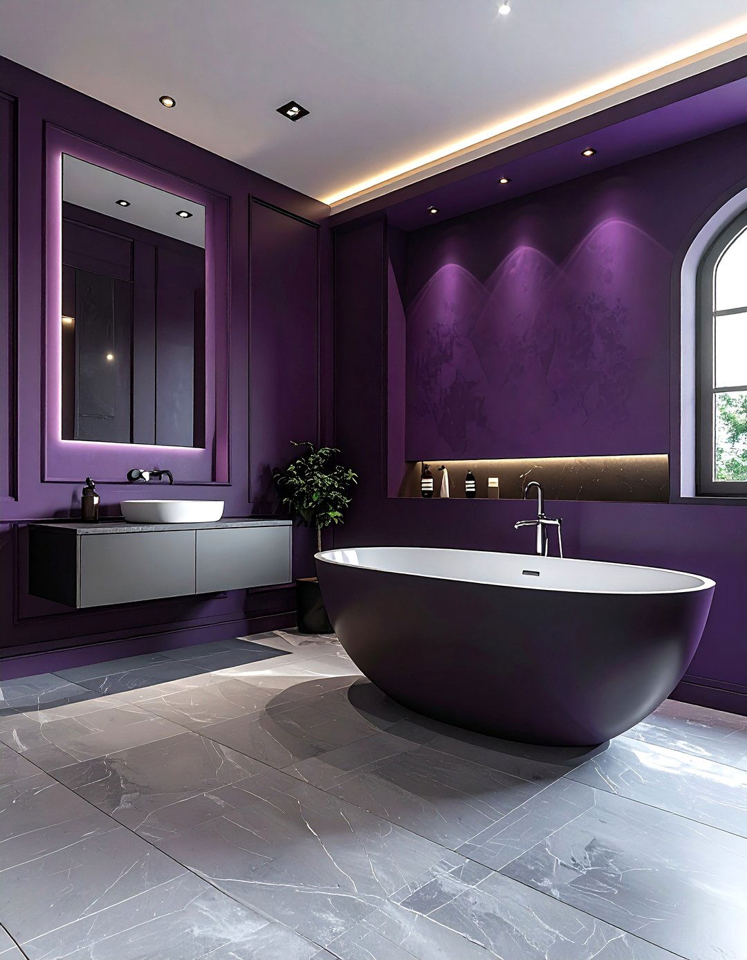 Dark plum master bathroom - 30 plum bathroom ideas