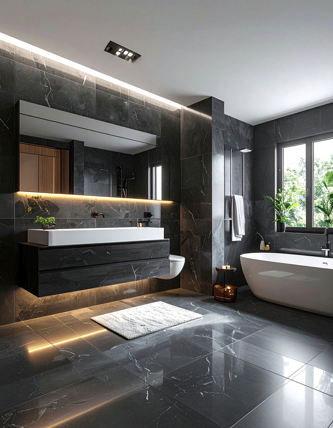 Dark porcelain tile bathroom - 30 porcelain tile bathroom ideas