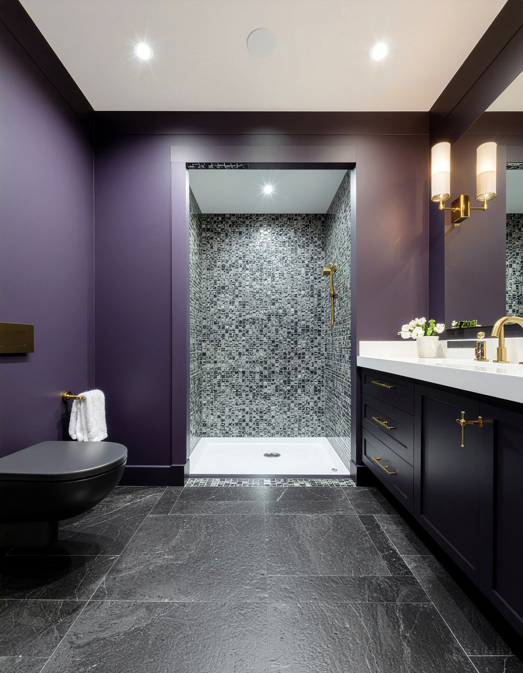 Dark purple bathroom - 30 purple bathroom ideas