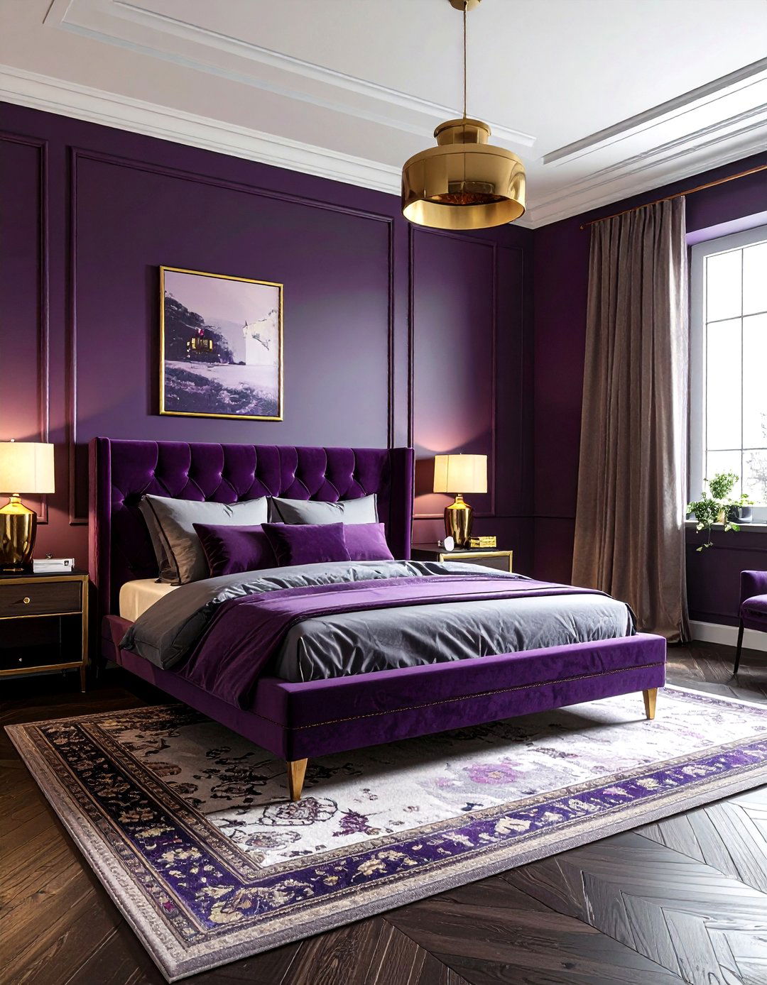Dark purple bedroom - 30 purple decor ideas