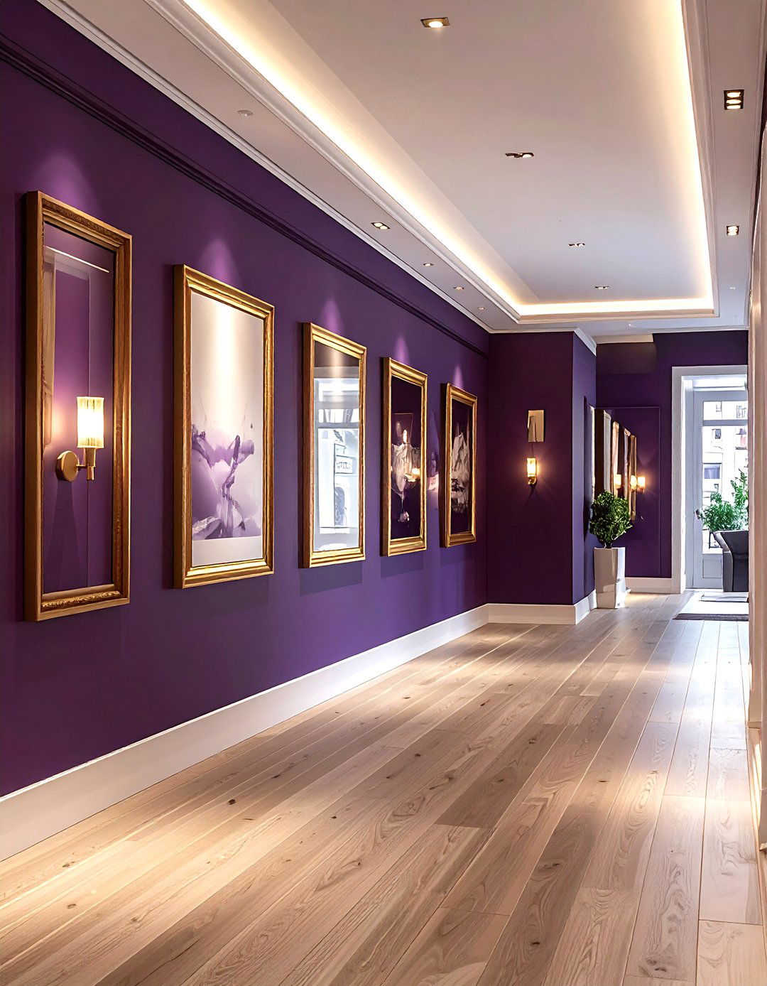 Dark purple hallway - 30 purple decor ideas