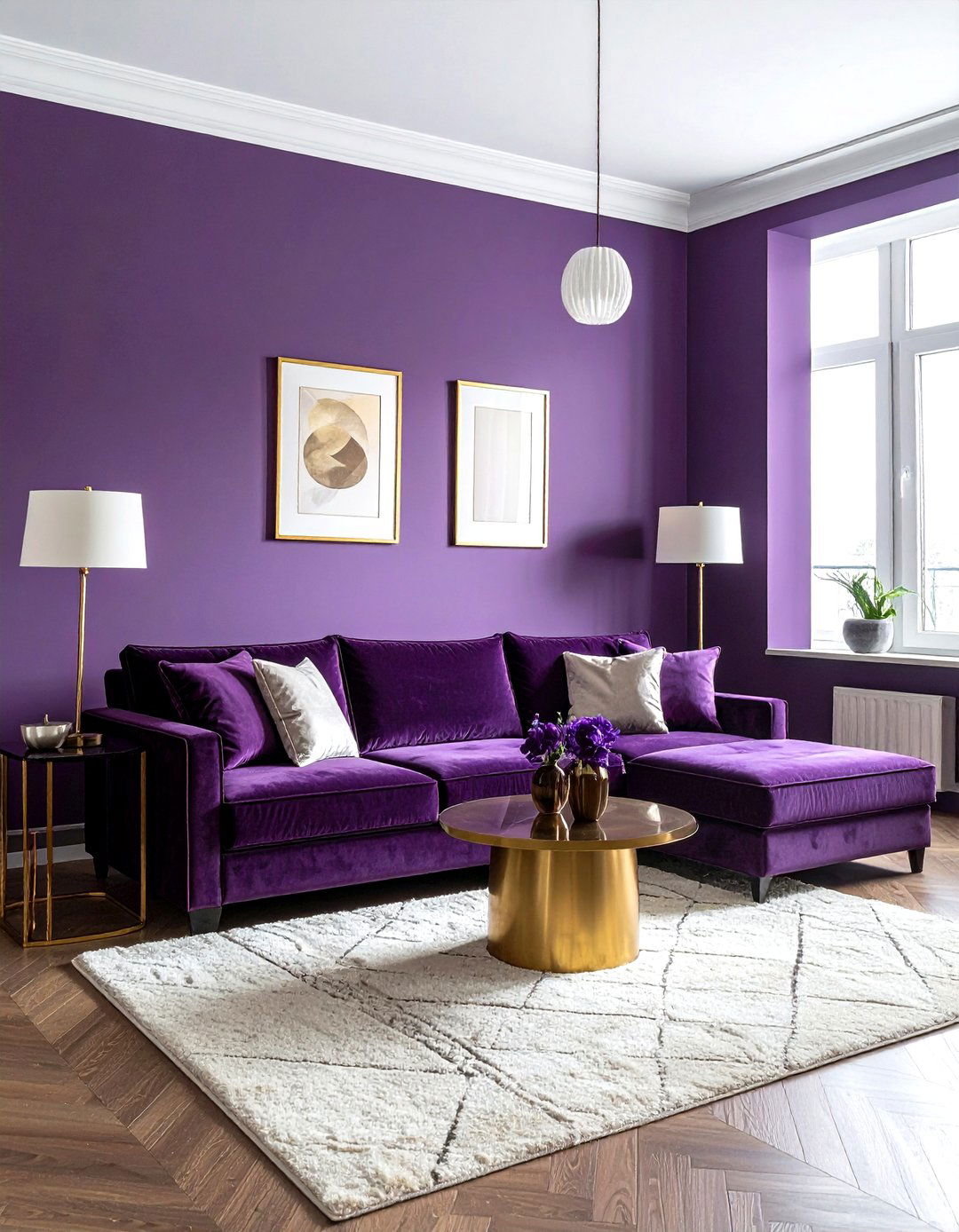 Dark purple living room - 30 purple living room ideas