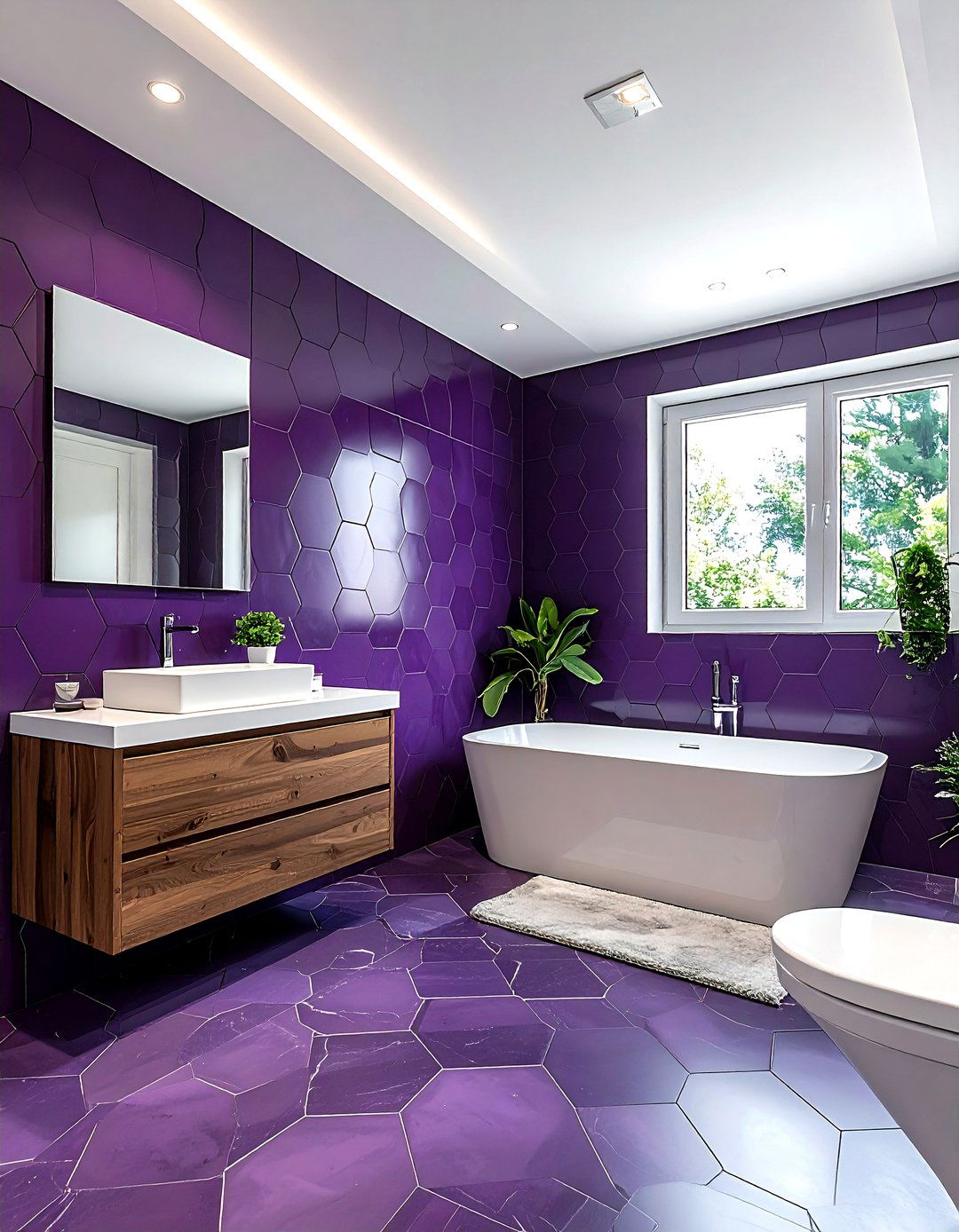 Dark purple tile bathroom - 30 purple bathroom color schemes