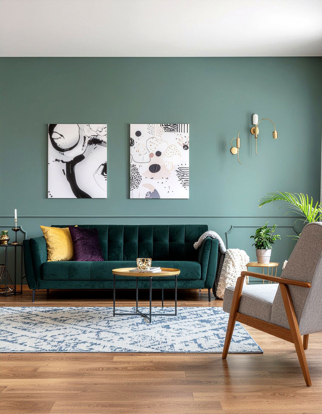 Dark sage green living room - 30 living room sage green walls