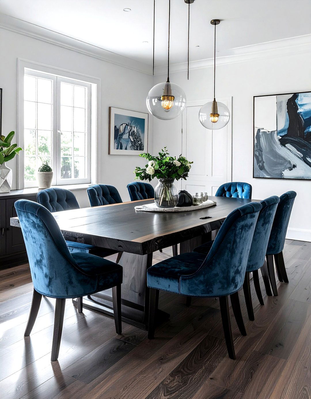 Dark stained live edge table - 30 live edge dining table ideas