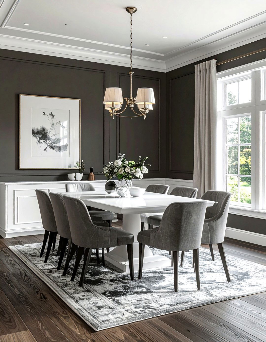 Dark taupe and white dining room - 30 taupe and white dining room ideas
